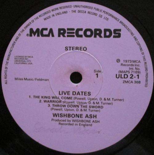 WISHBONE ASH - LIVE DATES (2xLP/VINYL)