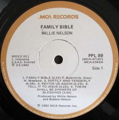 WILLIE NELSON - FAMILY BIBLE  (LP/VINYL)