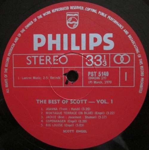 SCOTT ENGEL - THE BEST OF SCOTT VOLUME 1  (LP/VINYL)
