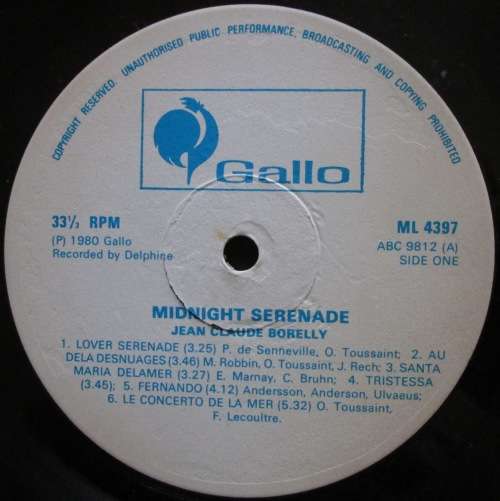 JEAN CLAUDE BORELLY - MIDNIGHT SERENADE   (LP/VINYL)