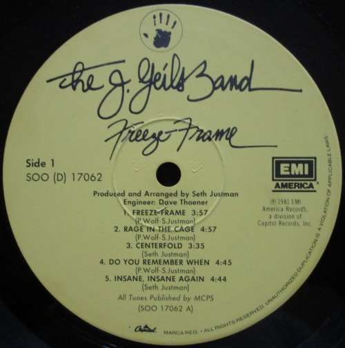 THE J. GEILS BAND - FREEZE FRAME  (LP/VINYL)