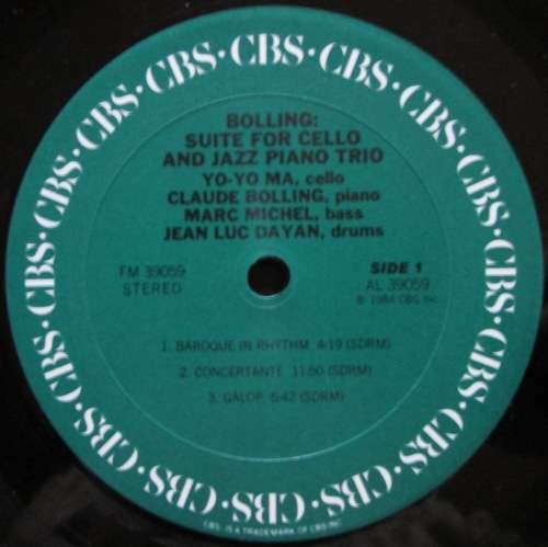 CLAUDE BOLLING  -  SUITE FOR CELLO AND JAZZ PIANO   (LP/VINYL)