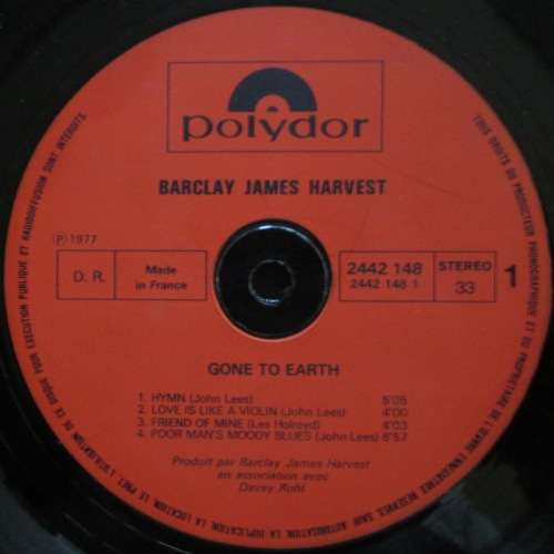 BARCLAYS JAMES HARVEST - GONE TO EARTH   (LP/VINYL)