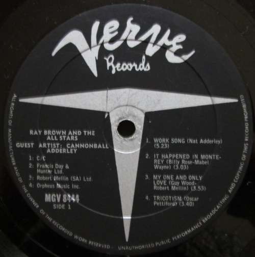 RAY BROWN - RAY BROWN WITH THE ALL-STAR BIG BAND   (LP/VINYL)