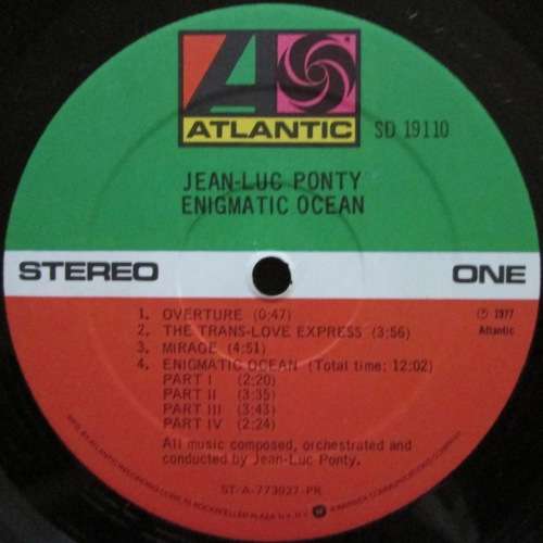 JEAN-LUC PONTY - ENIGMATIC OCEAN   (LP/VINYL)