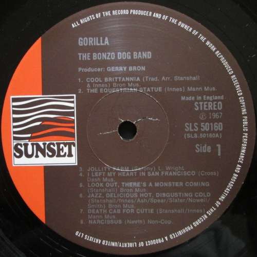 BONZO DOG BAND - GORILLA  (LP/VINYL)