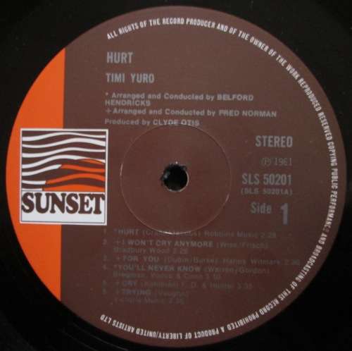 TIMI YURO - HURT   (LP/VINYL)