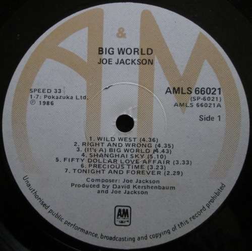 JOE JACKSON - BIG WORLD  (LP/VINYL)