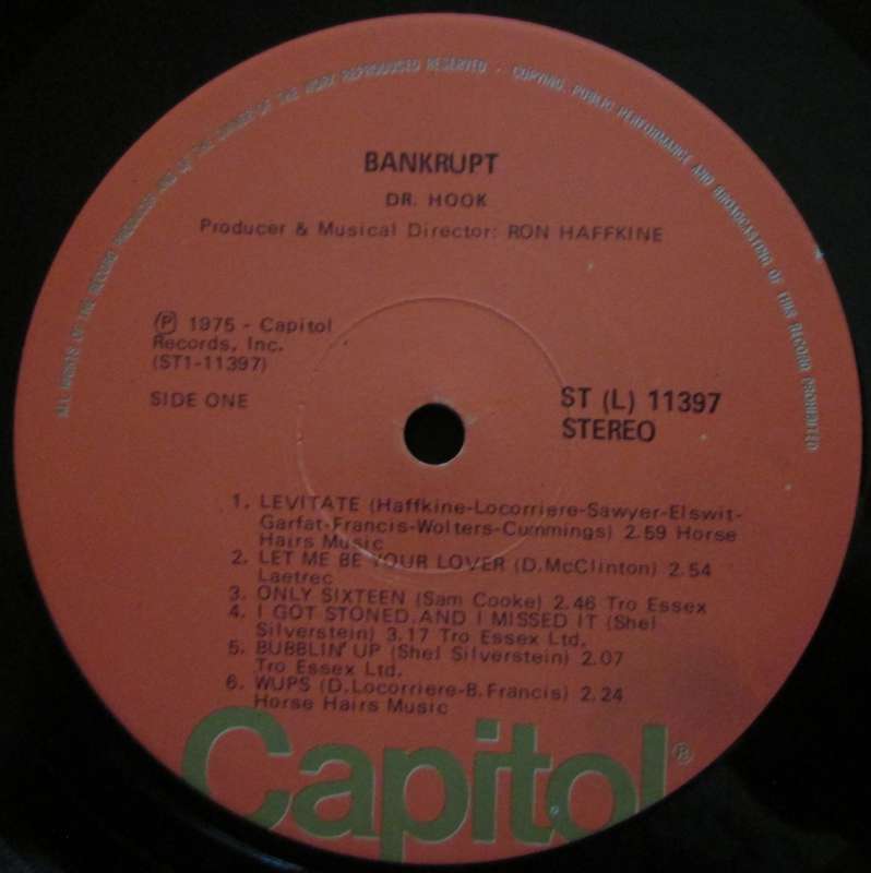 DR. HOOK - BANKRUPT  (LP/VINYL)