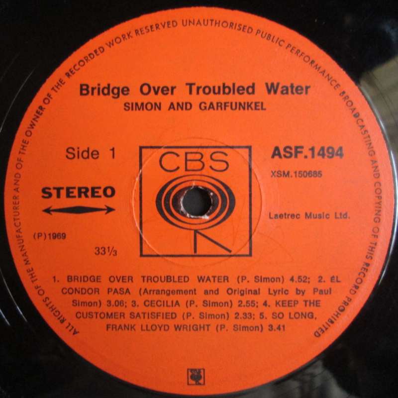 SIMON AND GARFUNKEL - BRIDGE OVER TROUBLED WATER  (LP/VINYL)