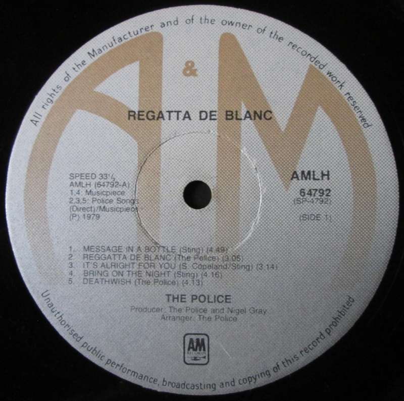 THE POLICE - REGGATTA DE BLANC  (LP/VINYL)