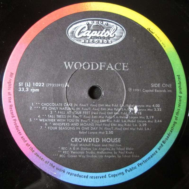 CROWDED HOUSE - WOODFACE  (LP/VINYL)