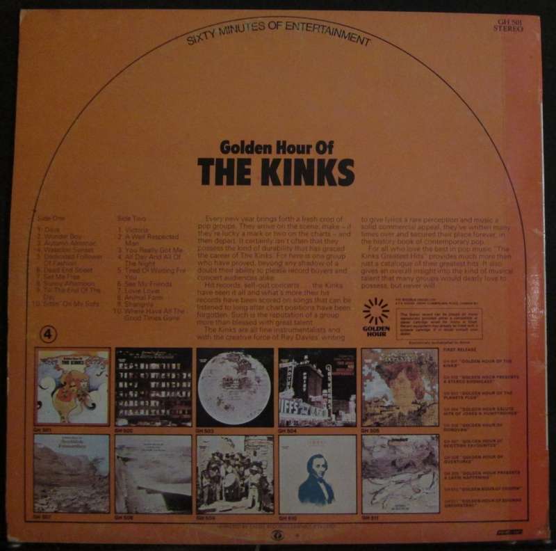 THE KINKS - GOLDEN HOUR OF THE KINKS  (LP/VINYL)