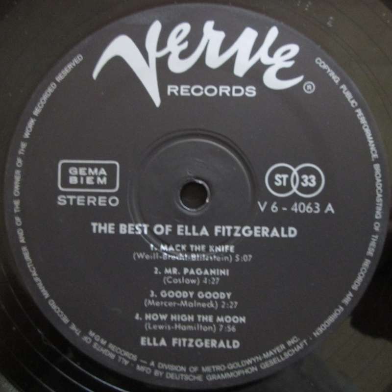 ELLA FITZGERALD - THE BEST OF ELLA FITZGERALD  (LP/VINYL)