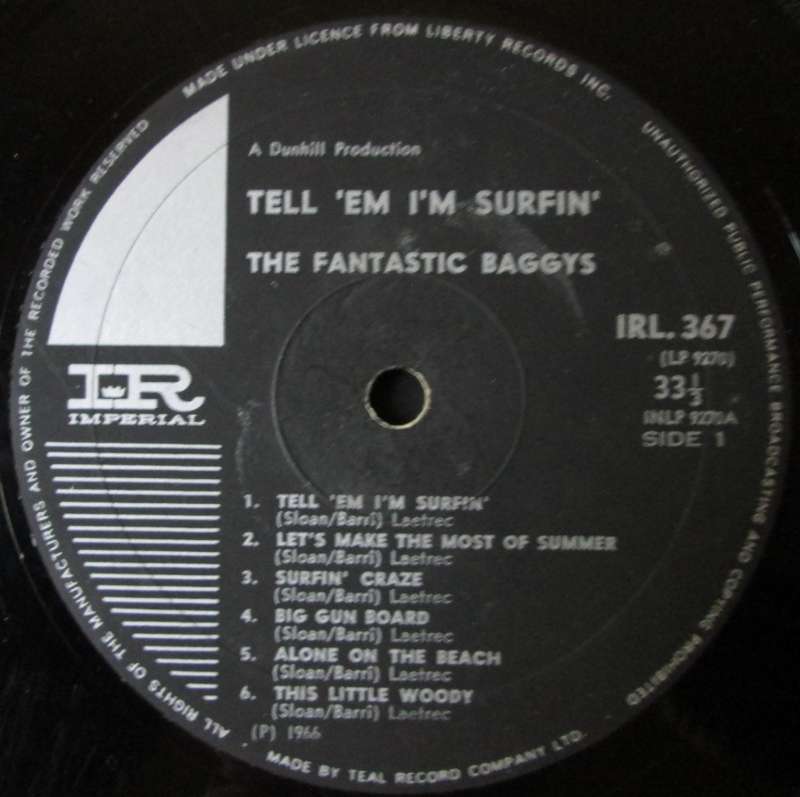 THE FANTASTIC BAGGYS - TELL EM IM SURFIN (LP/VINYL)