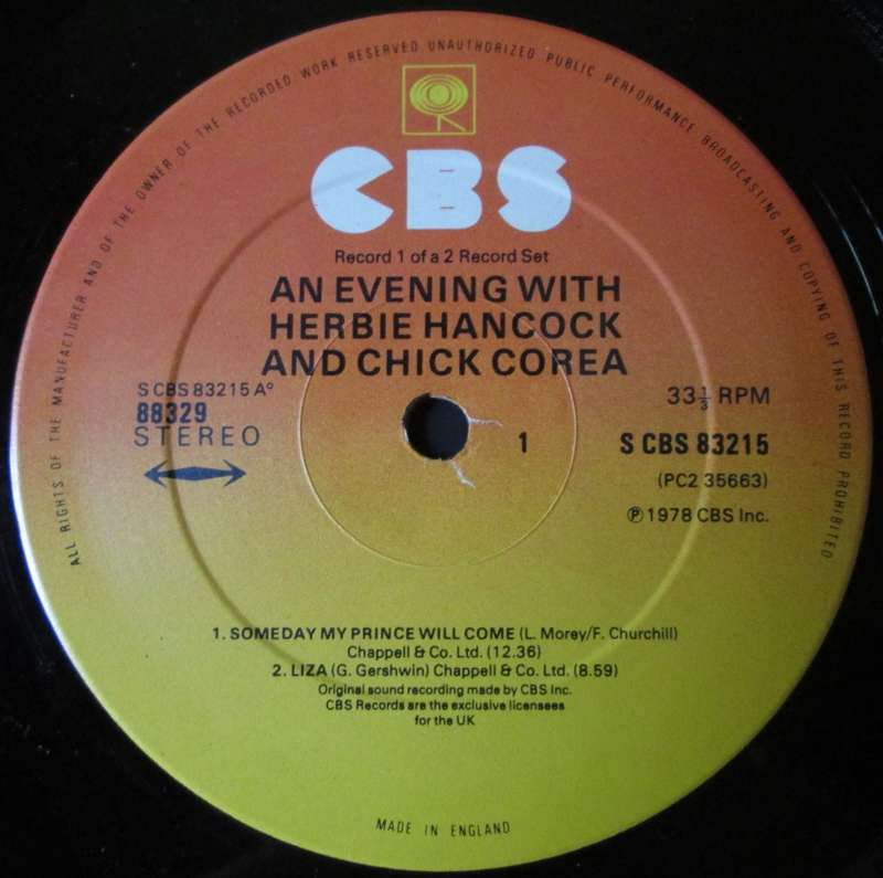 HERBIE HANCOCK & CHICK COREA - AN EVENING WITH HERBIE HANCOCK & CHICK COREA IN CONCERT (2xLP)