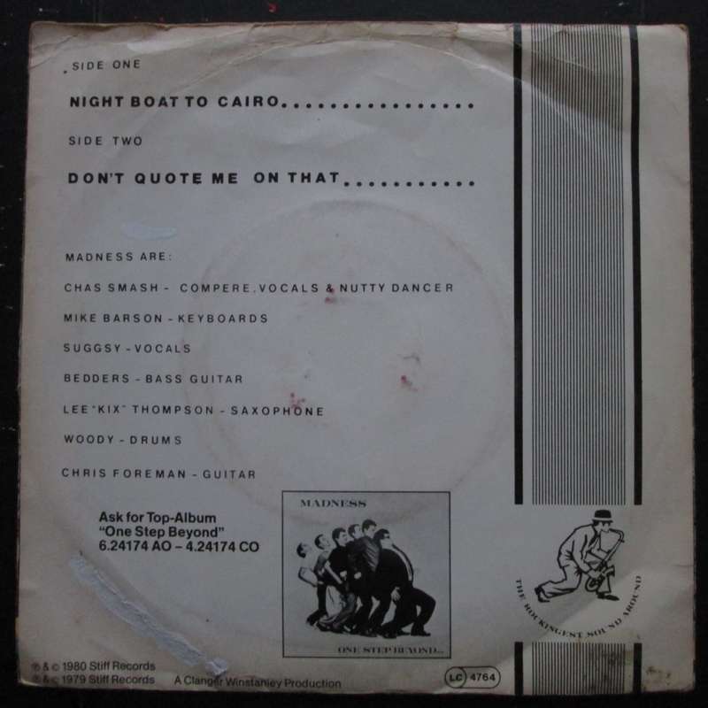 MADNESS - NIGHT BOAT TO CAIRO/ DONT QUOTE ME ON THAT (7 SINGLE/VINYL)