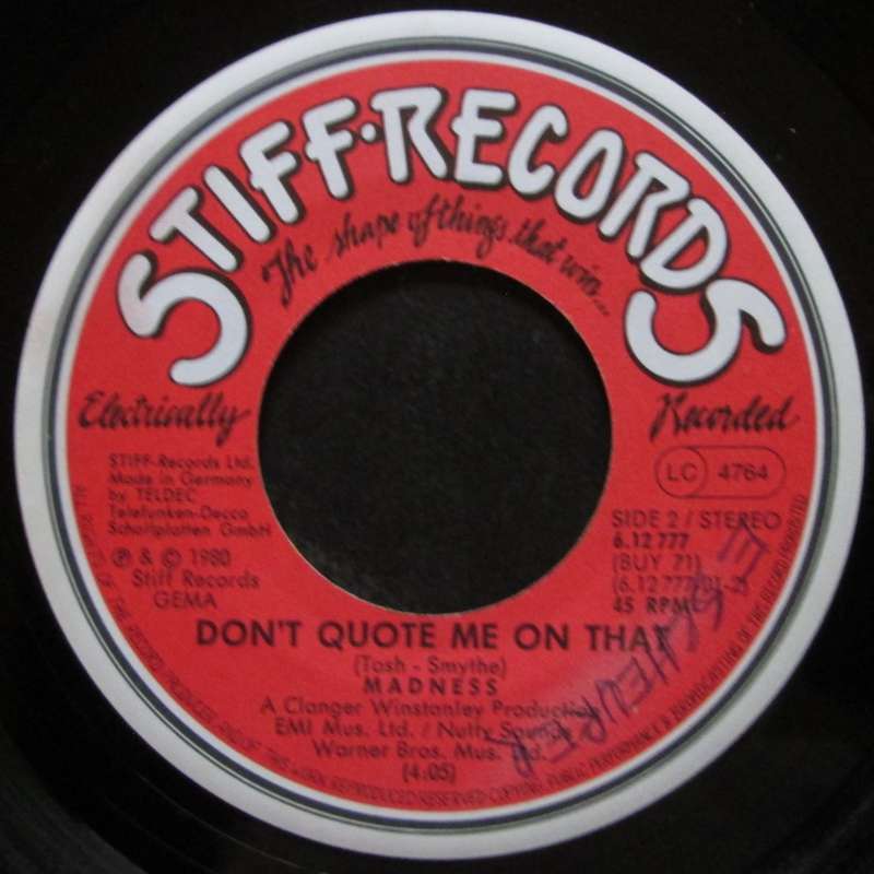 MADNESS - NIGHT BOAT TO CAIRO/ DONT QUOTE ME ON THAT (7 SINGLE/VINYL)