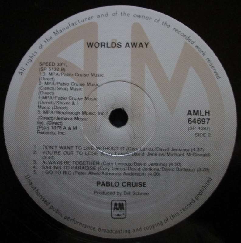 PABLO CRUISE - WORLDS AWAY   (LP/VINYL)