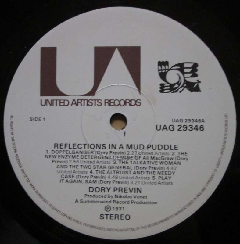DORY PREVIN - REFLECTIONS IN A MUD PUDDLE(LP/VINYL)