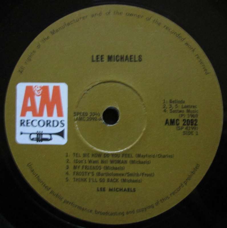 LEE MICHAELS - LEE MICHAELS   (LP/VINYL)