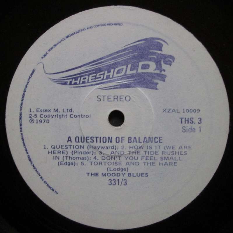 THE MOODY BLUES - A QUESTION OF BALANCE  (LP/VINYL)