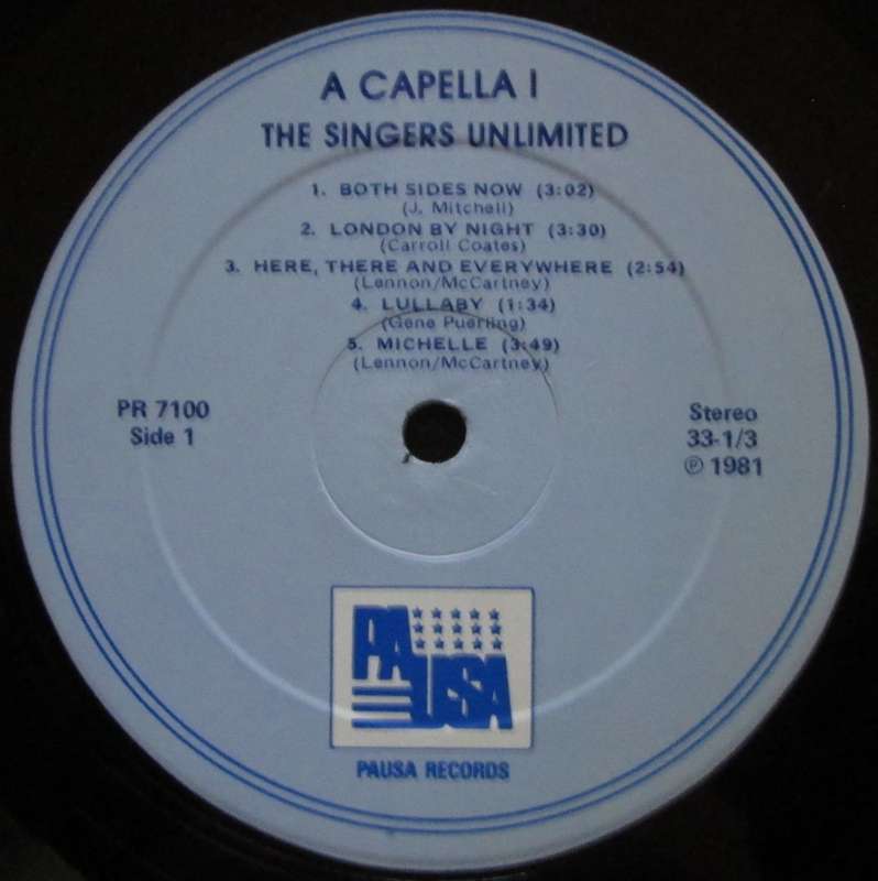 THE SINGERS UNLIMITED - A CAPELLA I (LP/VINYL)