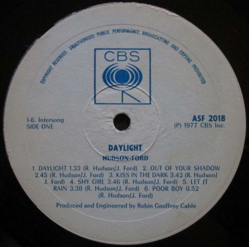 HUDSON-FORD - DAYLIGHT  (LP/VINYL)
