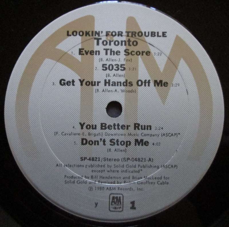 TORONTO - LOOKING FOR TROUBLE  (LP/VINYL)