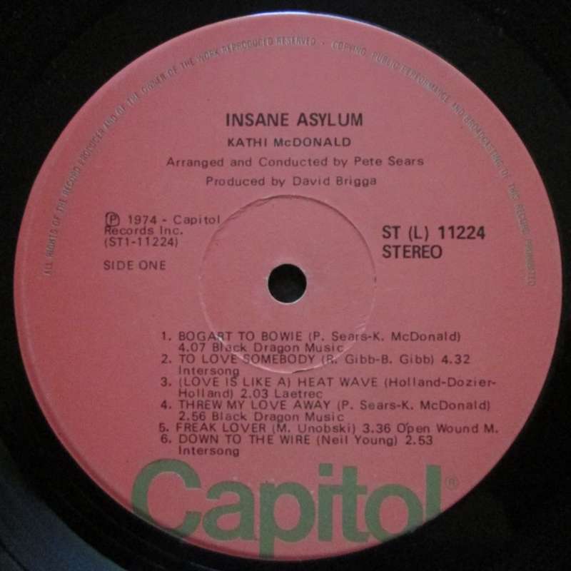 KATHI McDONALD - INSANE ASYLUM  (LP/VINYL)