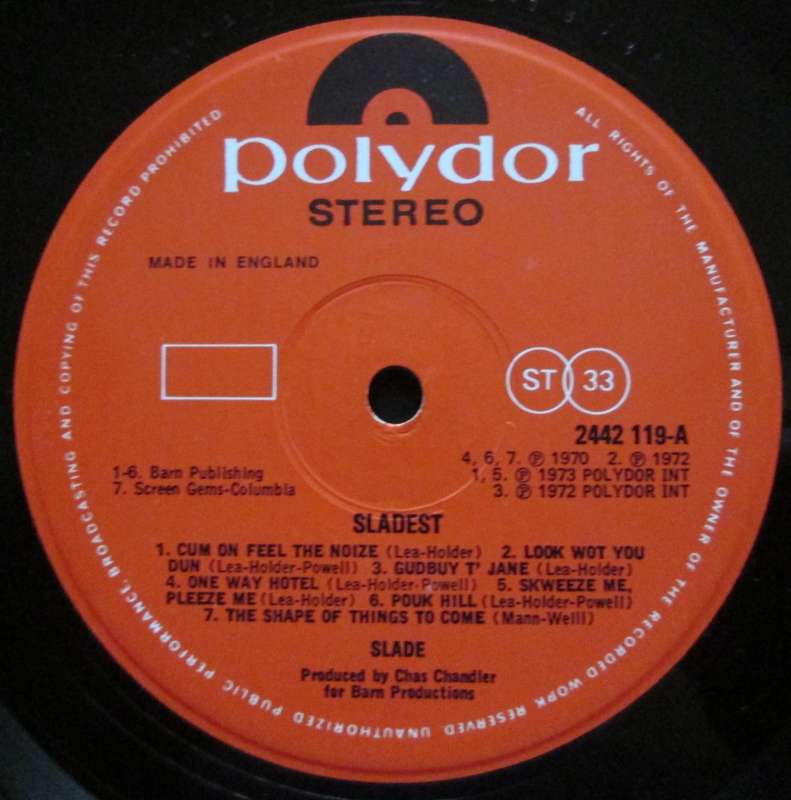 SLADE - SLADEST  (LP/VINYL)
