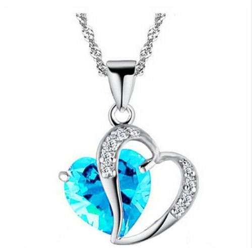 Heart Crystal Rhinestone Exquisite Charminng With Chain Necklace Pendant