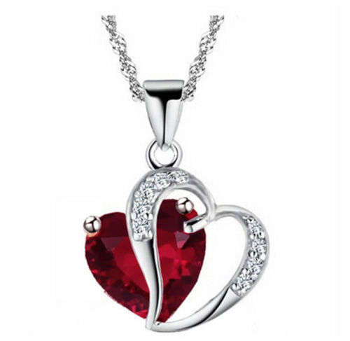 Heart Crystal Rhinestone Exquisite Charminng With Chain Necklace Pendant