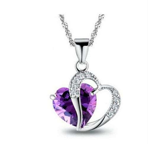 Heart Crystal Rhinestone Exquisite Charminng With Chain Necklace Pendant