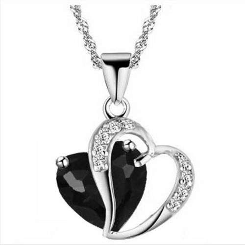 Heart Crystal Rhinestone Exquisite Charminng With Chain Necklace Pendant