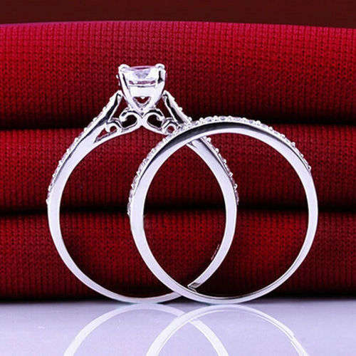 !!! TWO RINGS R99 !!! Simulate Diamond Wedding Engagement Ring FREE SHIPPING