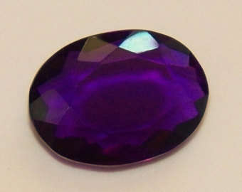 MASSIVE...7.63 ct Amethyst - Oval Cut Faceted...VVS...DEEP PURPLE  [15 X 12 X 8 mm]