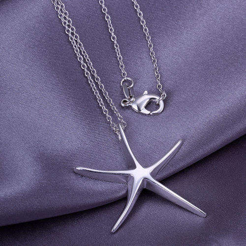 925 Silver Starfish Pendant Necklace