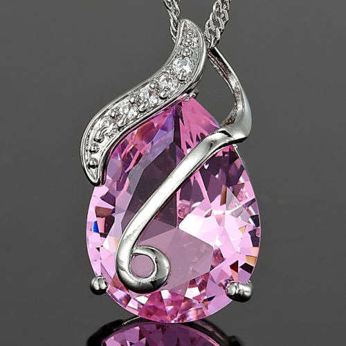 Pink Sapphire Amethyst Pendant Necklace