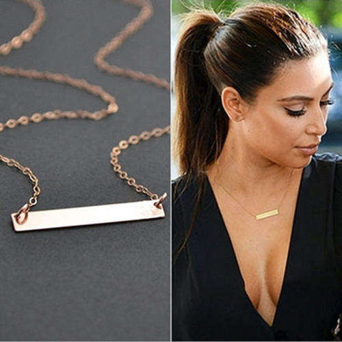 Rose Gold Horizontal Stick / Bar Bone Necklace