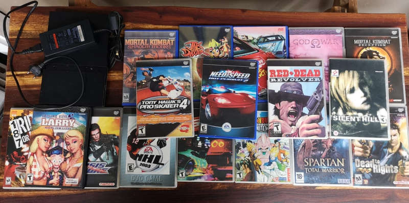 PS2 Slim - Chipped with Games (Not Working)