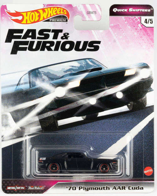 HOT WHEELS PREMIUM ``FAST AND FURIOUS` `70 PLYMOUTH AAR CUDA