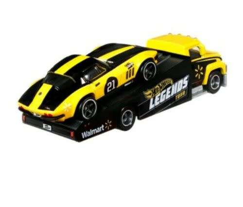 HOT WHEELS PREMIUM TEAM TRANSPORTER CUSTOM CORVETTE STINGRAY COUPE ON CARRY ON TRUCK (WALLMART EXCL)