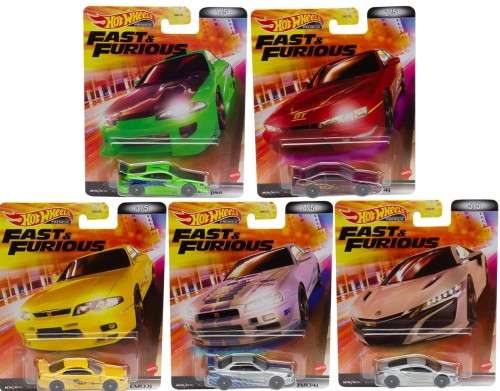 HOT WHEELS PREMIUM `FAST AND FURIOUS` 2022 RETRO ENTERTAINMENT SET (SET OF 5)