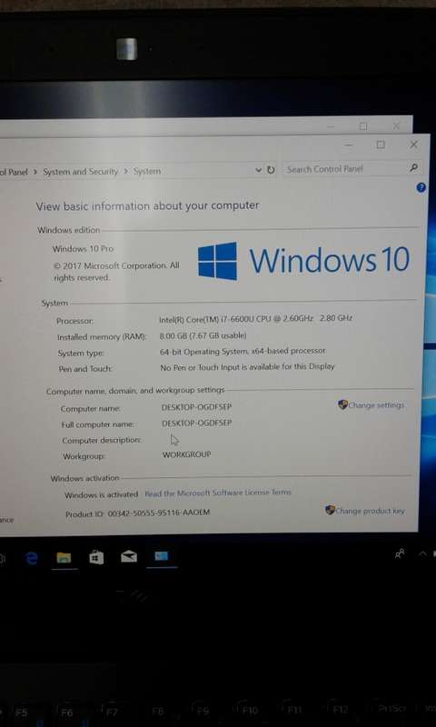 DELL LATITUDE  E7470 INTEL CORE I7-6600U CPU @2.60 GHZ-8 GB RAM - 256 GB SSD