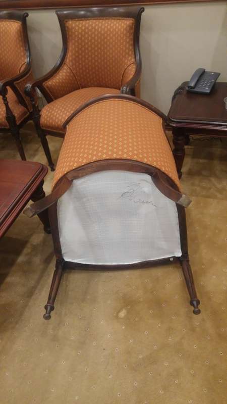Wetherlys 4 x Orange chairs and Wood - Immaculate Condition - R21000