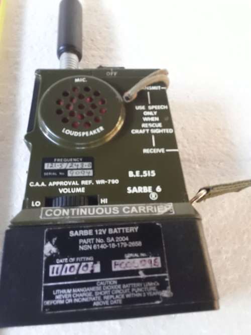 British RAF Pilot & Crew Survival Radio Type Sabre 6 With Original Battery - 100% Working Condition