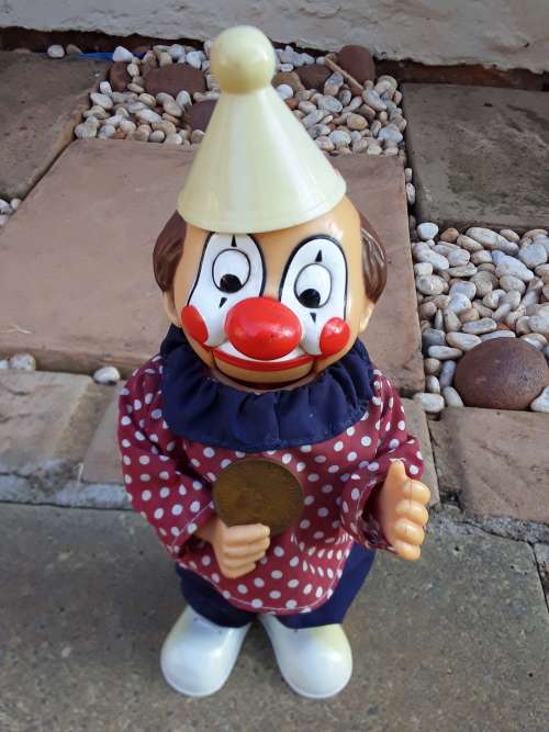 ALLIED BANK CLOWN MONEY BOX- 28 CM HEIGHT - 100% WORKING