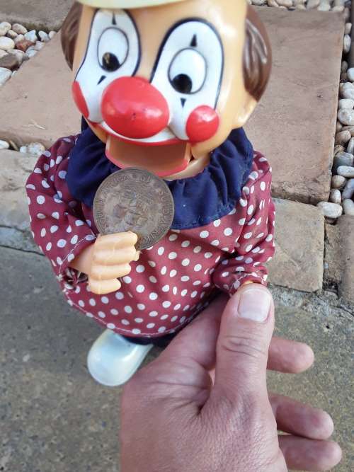 ALLIED BANK CLOWN MONEY BOX- 28 CM HEIGHT - 100% WORKING