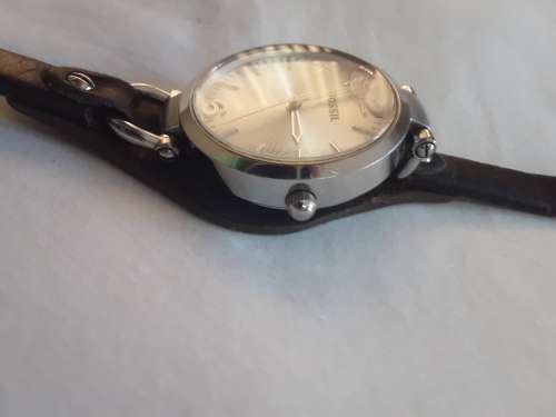 Fossil Ladies Georgia Brown Leather Strap Watch - ES3060 - 100% WORKING